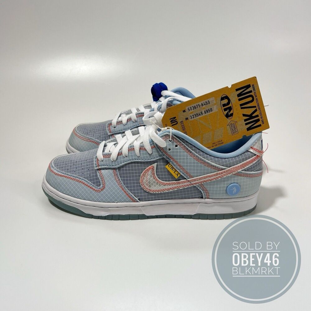Nike Dunk Low x Union LA Passport Pack Argon DJ9649-400 Men's Size 9.5